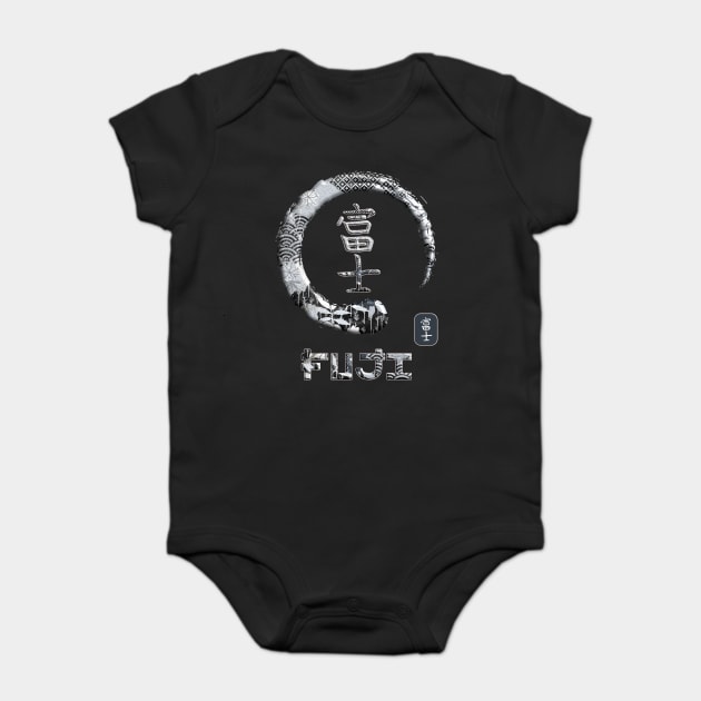 Fuji Japanese Kanji Word Symbol Enso Circle 17 Baby Bodysuit by dvongart